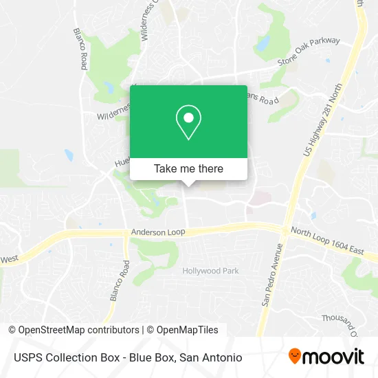 USPS Collection Box - Blue Box map