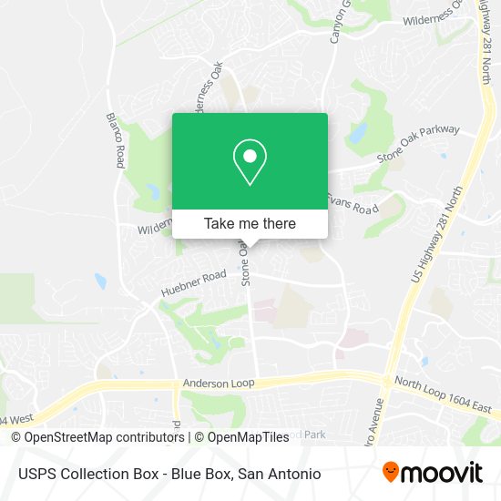 Mapa de USPS Collection Box - Blue Box