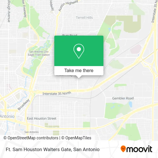 Ft. Sam Houston Walters Gate map