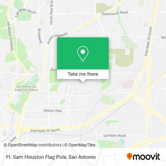 Ft. Sam Houston Flag Pole map