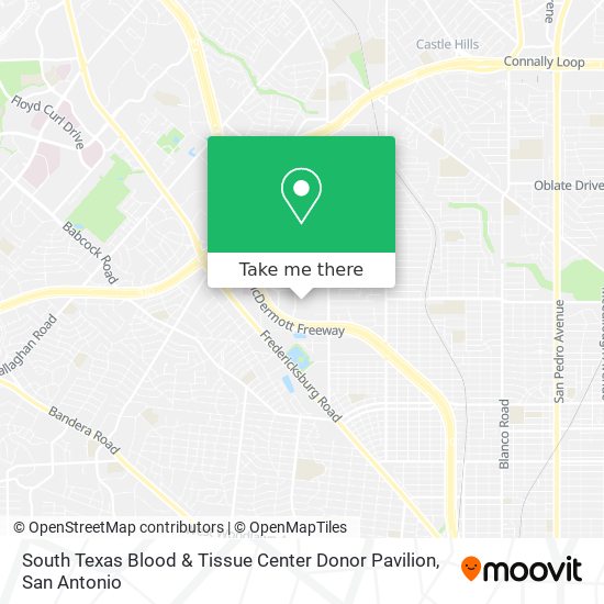 South Texas Blood & Tissue Center Donor Pavilion map