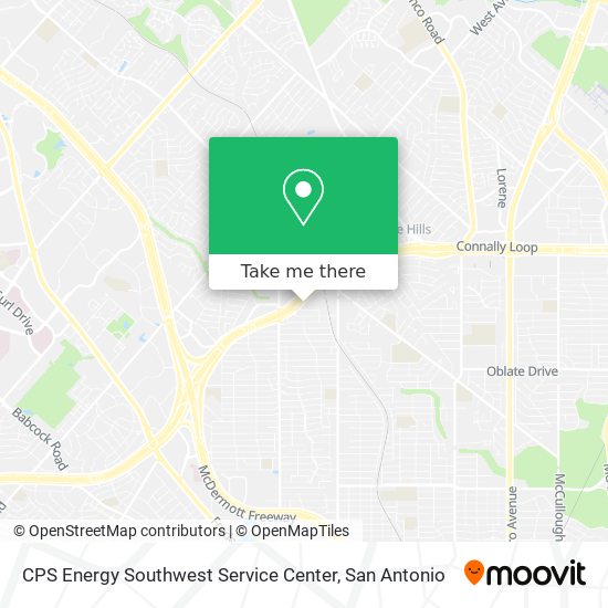 CPS Energy Southwest Service Center map