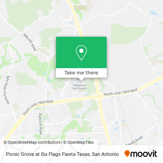 Picnic Grove at Six Flags Fiesta Texas map