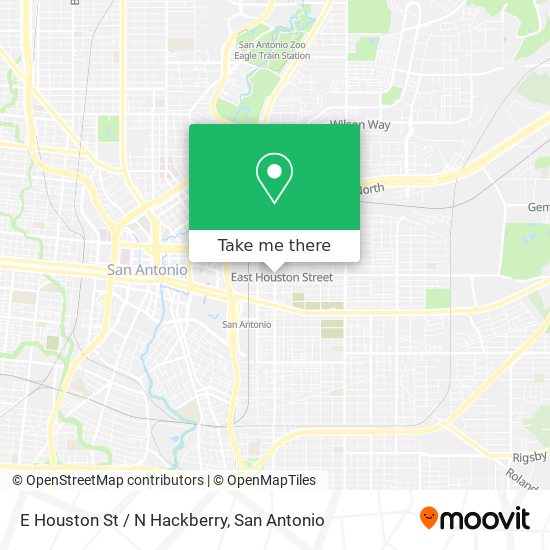 E Houston St / N Hackberry map