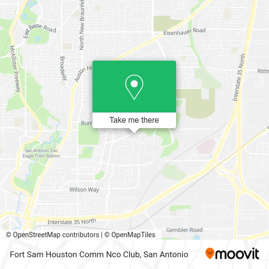 Fort Sam Houston Comm Nco Club map