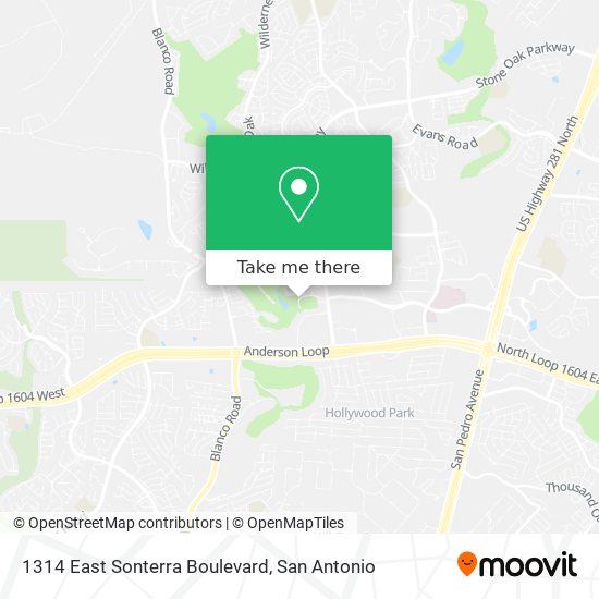 1314 East Sonterra Boulevard map