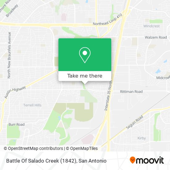 Battle Of Salado Creek (1842) map