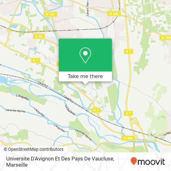 Mapa Universite D'Avignon Et Des Pays De Vaucluse