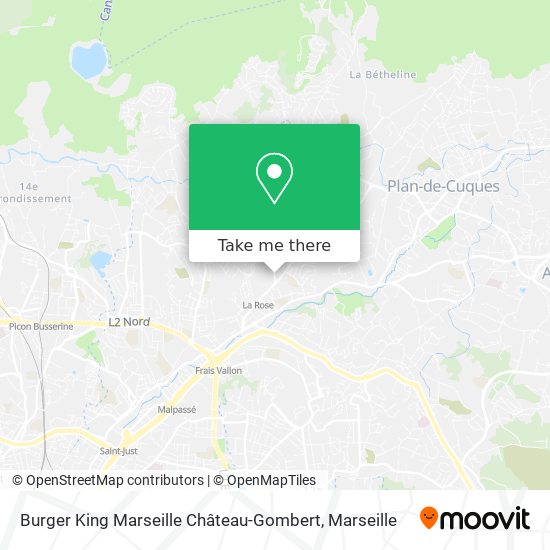 Burger King Marseille Château-Gombert map