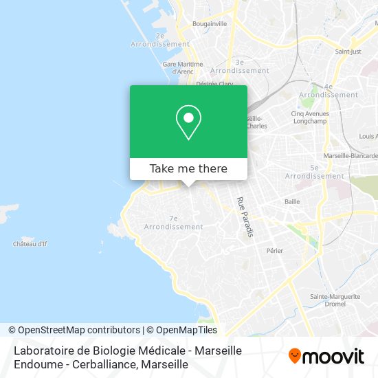 Laboratoire de Biologie Médicale - Marseille Endoume - Cerballiance map