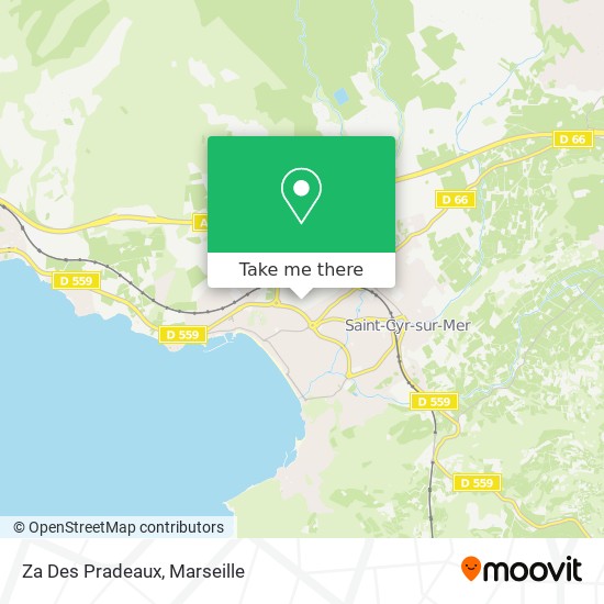 Za Des Pradeaux map