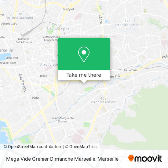 Mega Vide Grenier Dimanche Marseille map