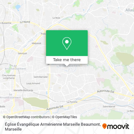 Église Évangélique Arménienne Marseille Beaumont map