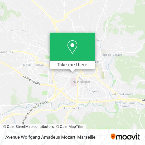 Mapa Avenue Wolfgang Amadeus Mozart