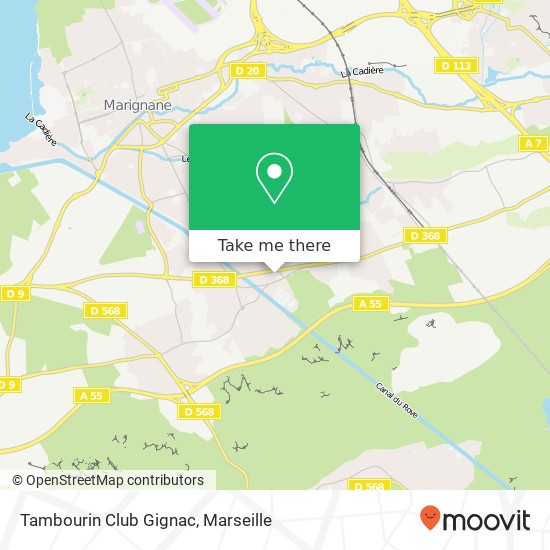 Mapa Tambourin Club Gignac