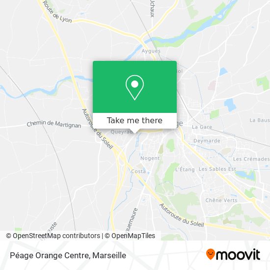 Péage Orange Centre map