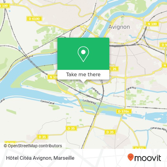 Mapa Hôtel Citéa Avignon