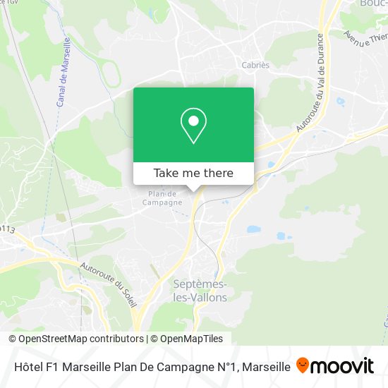 Hôtel F1 Marseille Plan De Campagne N°1 map