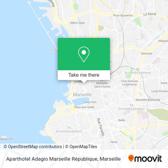 Aparthotel Adagio Marseille République map