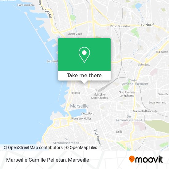 Marseille Camille Pelletan map