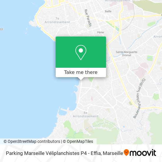 Parking Marseille Véliplanchistes P4 - Effia map