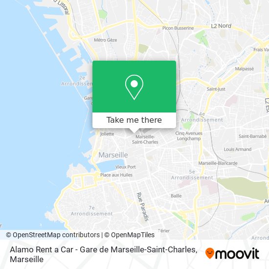 Alamo Rent a Car - Gare de Marseille-Saint-Charles map