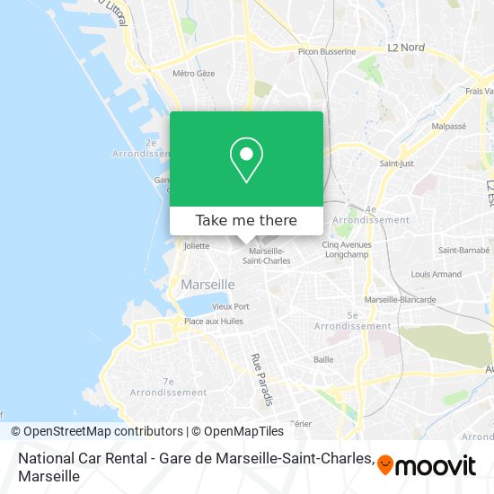 National Car Rental - Gare de Marseille-Saint-Charles map