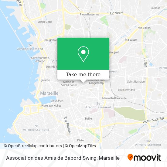 Association des Amis de Babord Swing map