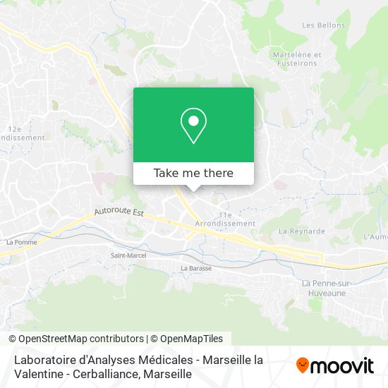 Laboratoire d'Analyses Médicales - Marseille la Valentine - Cerballiance map