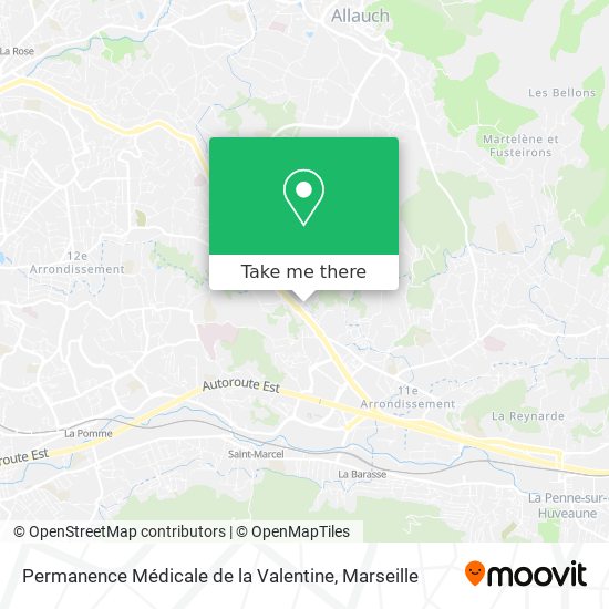 Permanence Médicale de la Valentine map