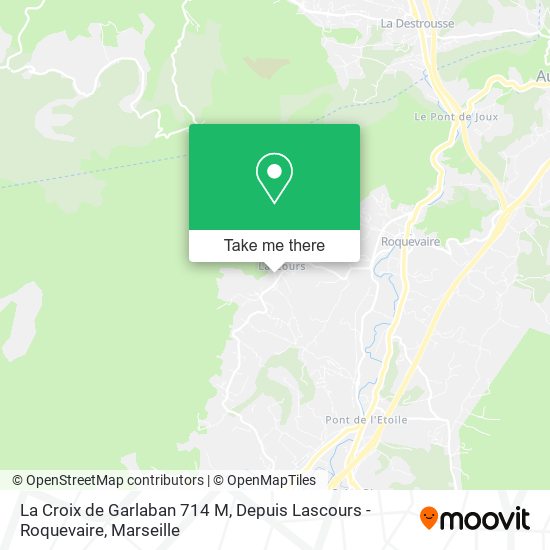 La Croix de Garlaban 714 M, Depuis Lascours - Roquevaire map