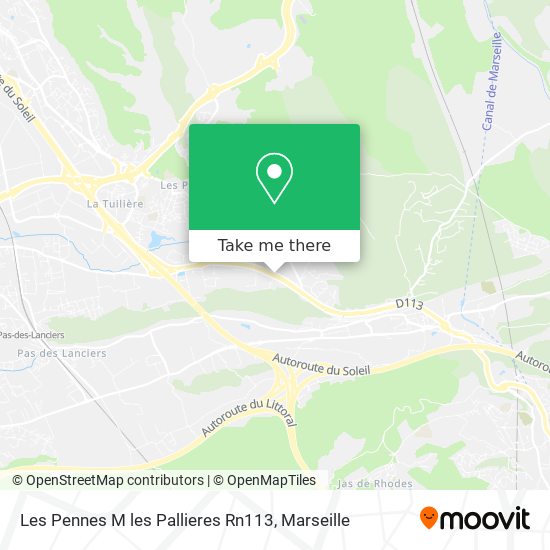 Les Pennes M les Pallieres Rn113 map