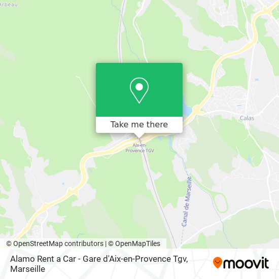 Mapa Alamo Rent a Car - Gare d'Aix-en-Provence Tgv