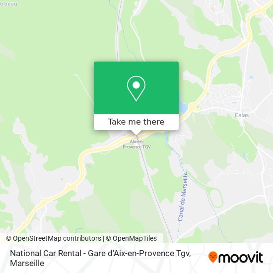 Mapa National Car Rental - Gare d'Aix-en-Provence Tgv