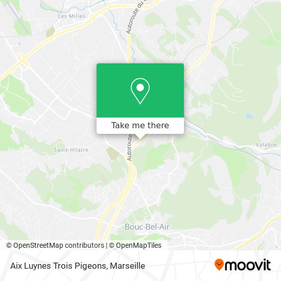 Aix Luynes Trois Pigeons map