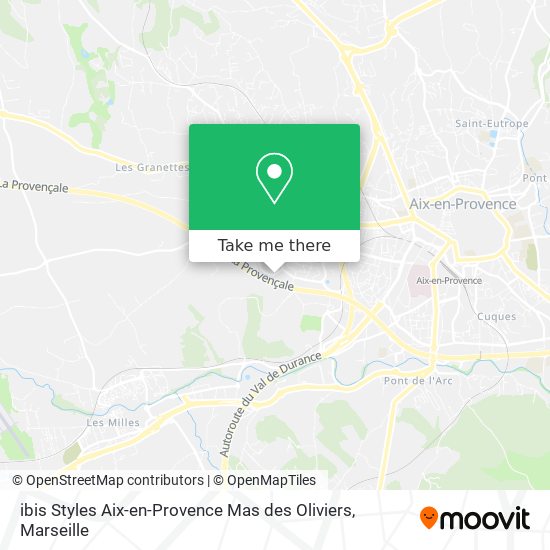 ibis Styles Aix-en-Provence Mas des Oliviers map