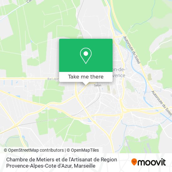 Mapa Chambre de Metiers et de l'Artisanat de Region Provence-Alpes-Cote d'Azur