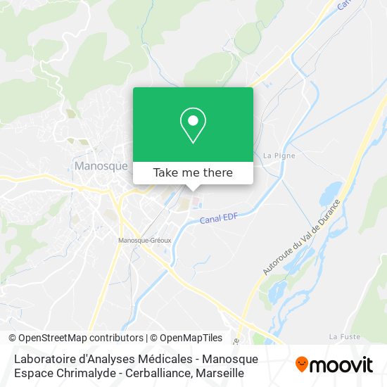 Laboratoire d'Analyses Médicales - Manosque Espace Chrimalyde - Cerballiance map