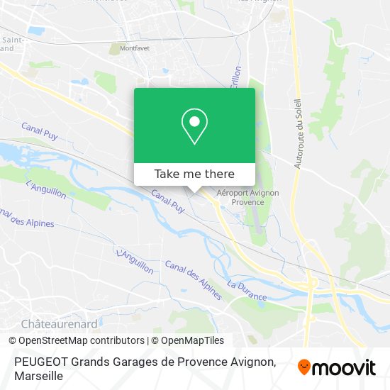 Mapa PEUGEOT Grands Garages de Provence Avignon