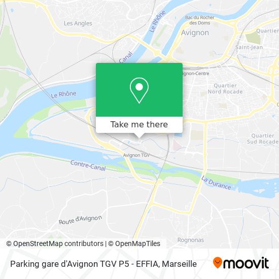 Parking gare d'Avignon TGV P5 - EFFIA map
