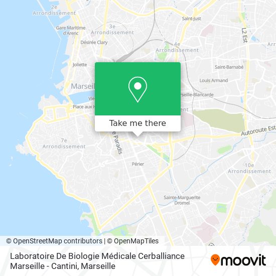 Mapa Laboratoire De Biologie Médicale Cerballiance Marseille - Cantini