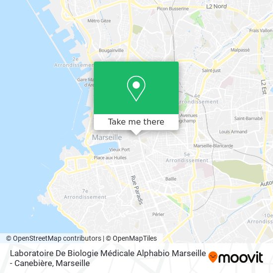 Laboratoire De Biologie Médicale Alphabio Marseille - Canebière map