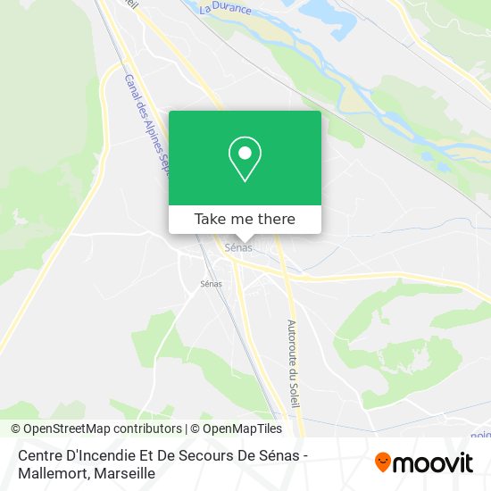 Mapa Centre D'Incendie Et De Secours De Sénas - Mallemort