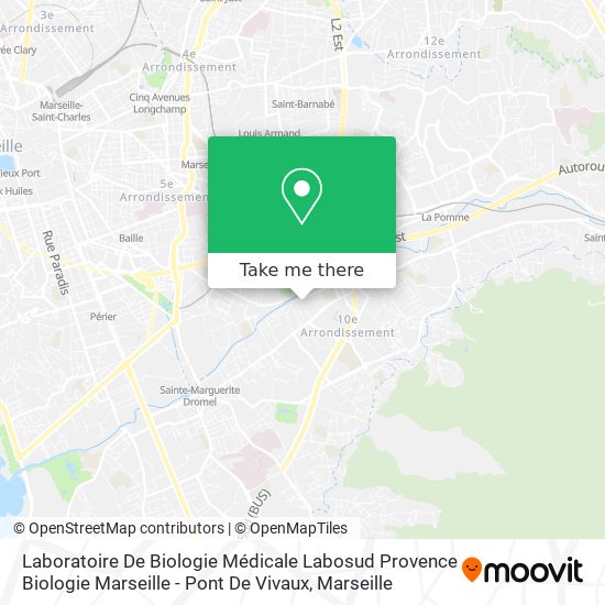 Laboratoire De Biologie Médicale Labosud Provence Biologie Marseille - Pont De Vivaux map