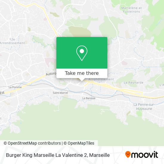 Mapa Burger King Marseille La Valentine 2