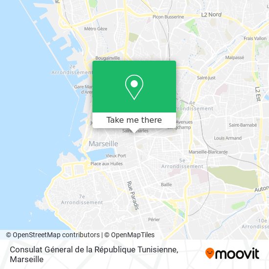 Mapa Consulat Géneral de la République Tunisienne