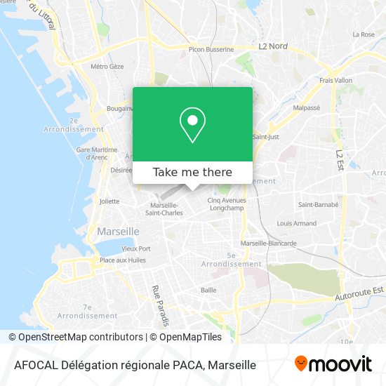 AFOCAL Délégation régionale PACA map