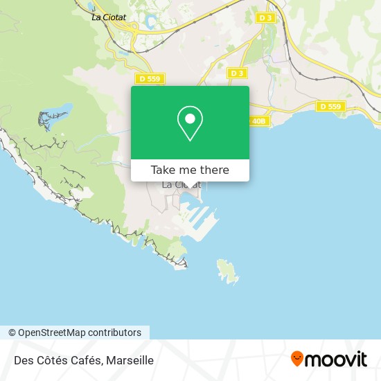 Des Côtés Cafés map