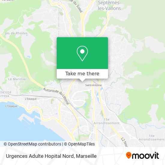 Urgences Adulte Hopital Nord map