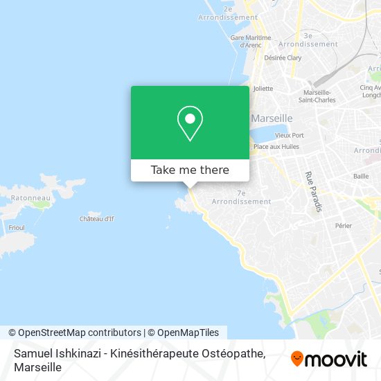 Samuel Ishkinazi - Kinésithérapeute Ostéopathe map